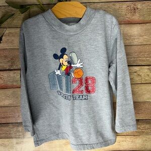 Vintage Mickey Mouse Basketball Long Sleeve Shirt Toddler Boy 3T